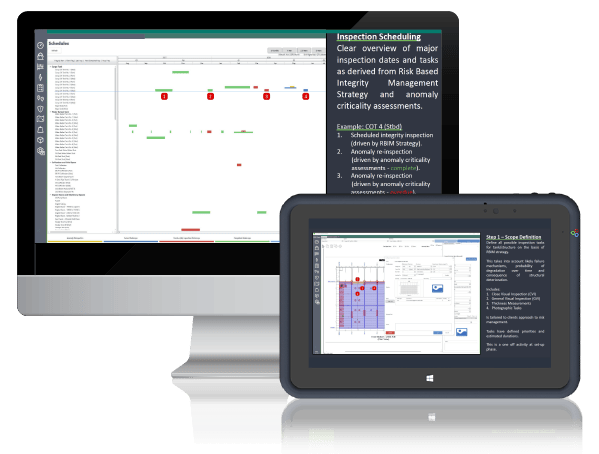 Asset work management desktop and tablet graphic image