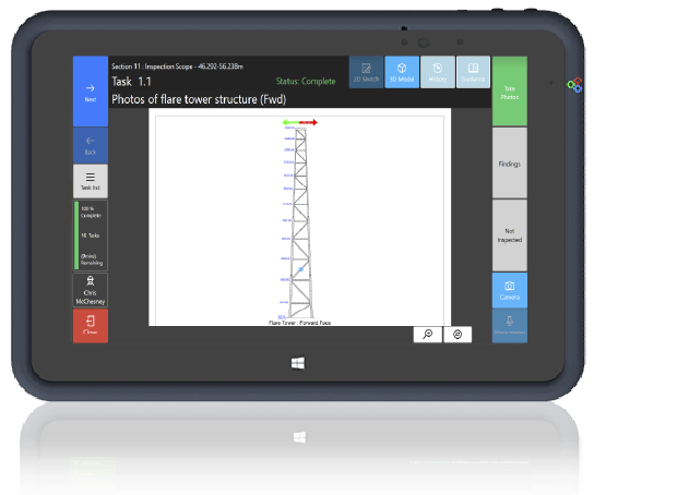 Inspection tablet graphic image