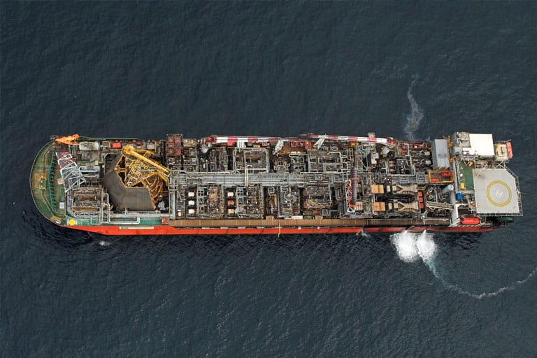 Areal photo of an FPSO vessel