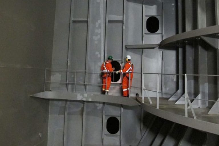 Two team members conducting an inspection