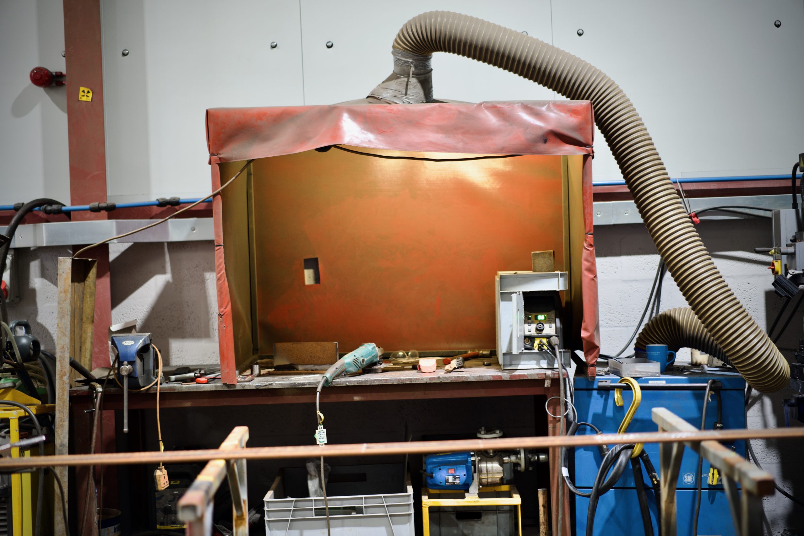 MTL's welding station in the workshop